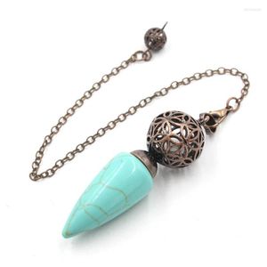 Hänghalsband läkande kristaller pendel för dows spådom spetsig naturlig kvarts sten antik reiki pendulo energy amulet