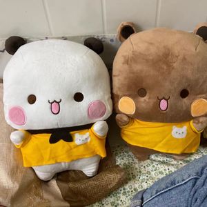 Schleowane pluszowe zwierzęta Yier Panda Bubu i Dudu Cute Cartoon Bear Mitao Kawaii Toy Soft Pillow Doll Room Decor Dziecko Dzieci