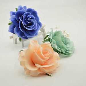 Dried Flowers 5pcs Artificial Head Silk Blooming Roses For Wedding Car Decora DIY Garland Material Simulation Cheap Fake Plants