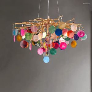 Lampadari Led Art Lampadario Lampada a sospensione Light Room Decor Luxuri Design Agata Multicolore Illuminazione Living Ring Modern