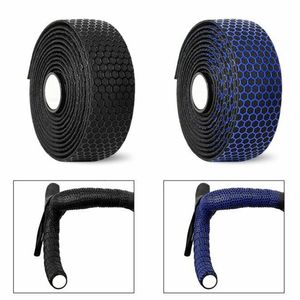 Bike Handlebars Components 1Pair Handlebar Road Bicycle Antislip Silica Gel EVA Shock Absorption Handle Bar Tape Cycling Wrap End Plug 230617