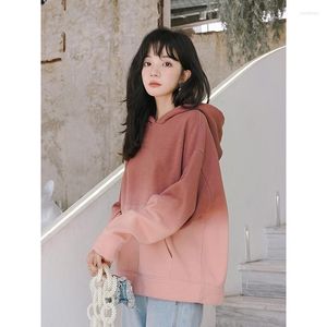 Kadın Hoodies Bahar Sonbahar İnce Gradyan Moda Kravat Boya Kapşonlu Külot Kore Stili Günlük Sweatshirts Kadın Harajuku Tops