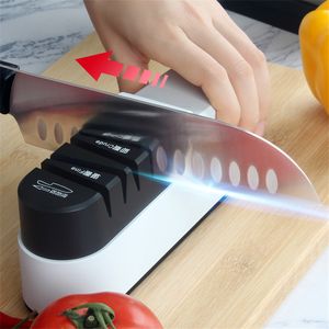 Electric Knife Sharpener, USB Charging Automatic Grinder, Household Wireless Fast Kitchen Tool, Black