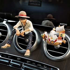 Action Toy Figures Anime Cute Car Air Outlet Fragrance Decoration Luffy Zoro Action Figure Figurine Ornament Auto Interior Accessories 230616