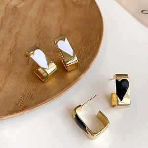 Insoliti orecchini quadrati a cuore con giunzione per le donne Nuovo design Trend Romantic Love Stud Orecchino Gioielli di moda Accessori unici