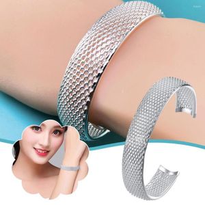 Link Bracelets Openwork Mesh Twist Wide Bracelet Women Men Charm Open Twisted Adjustable Cuff Wire Stacking O7R4
