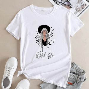 여자 T 셔츠 미적 마녀 생활 탑 빈티지 마녀 엄마 그래픽 티 셔츠 트렌디 한 여성 신비한 wicca tshirts