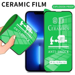 Screen Protector per iPhone 15 Pro Max 14 Plus 13 Mini 12 11 XS XR X 8 7 SE 9D Ceramica Film Clear Explosion Curved HD Proof Protetive Premium Cover Shield