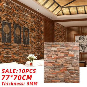 Wall Stickers Self Adhesive Foam Wallpaper 10PCS 3D Brick Panel Living Room Retro Bedroom Kids Papers Home Decor 230616