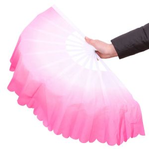 Dance Fans Fashion Gradient Color Chinese Real Silk Dance Veil Fan KungFu Belly Dancing Fans For Wedding Party Gift Favor Or Stage Show Classic