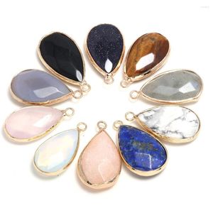 Anhänger Halsketten Natürliche Stein Reiki Heilen Lapis Lazuli Kristall Für Trend Schmuck Machen DIY Halskette Ohrring Geschenk Frauen