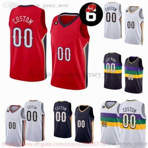 Benutzerdefiniertes neues bedrucktes Basketballtrikot 3 CJ McCollum 14 Brandon Ingram Kira Lewis Jr. Trey Murphy III Zion Daniels Williamson Jonas Valanciunas Trikots 6 Patch