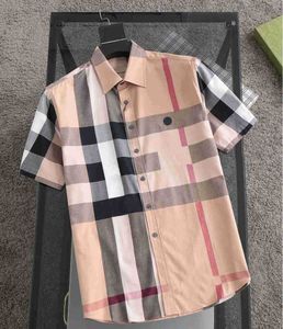 Camisa Camisas masculinas Gola redonda Estampa bordada Estilo polar Vestido de verão Street Cotton Camisas casuais masculinas