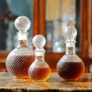 Bar Tools Home Round Ball Shape Crystal Whiskey Wine Beer Drinking Glass Bottle Decanter Liquor Carafe Water Jug Barware 230616