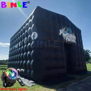 Bespoke Oxford Portable Black Party Inflatable Nightclub Tent With LOGO Printing 7x5m Big Inflatable Cube Booth For Disco Weddin