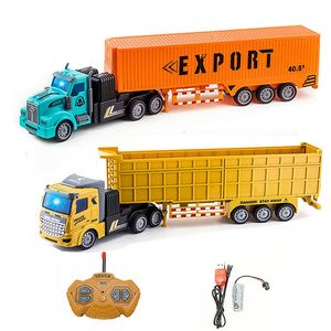 Diecast Model RC Engineering Car Telecomando senza fili Camion Semirimorchio Trasporto pesante Dump Boy Toy 230616