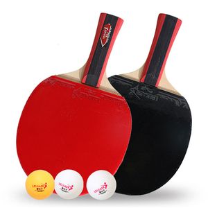 Bord Tennis Raquets 2st Professional Racket Kort långa handtag Kol Blad Rubber Ping Pong Bat For Adult Club Trainin 230616