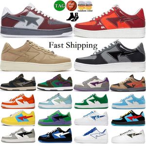 Designer Casual Shoes Low Baped For Men Womens Sneakers Patent Läder Black White Blue Camouflage Skateboarding Sports Trainers A Big Bathing Ape 36-45