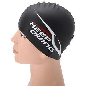 Swimming Caps KEEP DIVING Swimming Men Women Long Hair Ear Waterproof Swim Hat Large Silicone Diving Hat Swimming Pool 230616