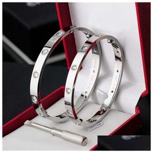 Bracelete chave de fenda de alta qualidade pulseira do amor luxo fashion unissex pulseira de aço inoxidável 316l banhado a ouro 18 quilates joias femininas e dhvwe