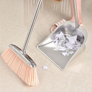 Brooms Dustpans Cleaning Tools Magic Broom Set Stainless Steel Dustpan Floor Sweeper House Accessories Garbage Collector To Sweep Multifunction 230617