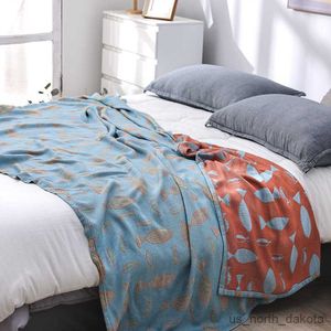 Filt ananastryck sommarkylning filt för sängar soffa resor 150*200 dubbelsidig R230617