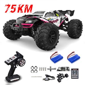 Diecast Model SCY 16101 16102 1 16 75KM or 50KM H 4WD RC Car with LED Remote Control High Speed Drift Monster Truck for Kids 230616