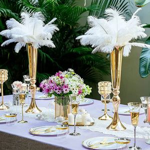 Wedding Holiday Party Home Hotel Coffee Shop Decoration Metal Iron Plating Table Centerpieces Flower Vases Road Lead Stand