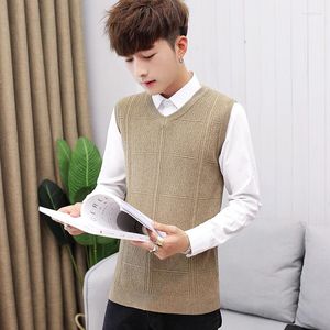 Men's Sweaters Casual Spring And Autumn Men Sweater Daily Black Turtleneck Grey Sleeveless Fall Mens Pullovers O-Neck