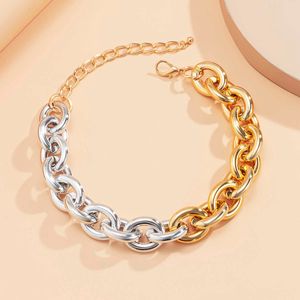 Strängar Shixin CCB Material Tjock Link Chain Halsband på hals Hip Hop Egirl Chunky Short Choker Collar For Women Statement 2023 230613