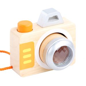 Telecamere giocattolo Fotocamera Cute Cartoon Baby Wooden Kid Natale Compleanno Room Decor Pography Gift Playing House Tool 230616