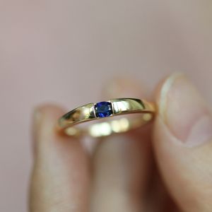 Gold Ring Charm Blue CZ bröllopsringar för kvinnor Lucky Turkiet smycken gåva för flicka