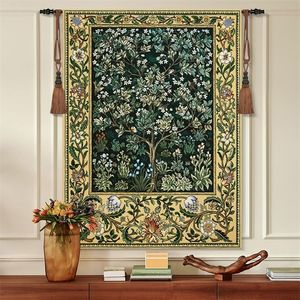 Tapestries William Morris tree Green Belgium tapestry wall hanging 90 68cm Home textile decorations products Aubusson Woven H108 230616