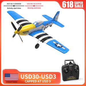 Aircraft Modle WWII P51 4CH Fighter RC Airplane 2,4G zdalne 6 osi Aerobatyczny szybowiec One Key Toys Prezenty samolot 2306616