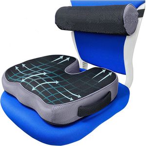 CushionDecorative Pillow Non-Slip Memory Foam Seat Cushion For Back Pain Coccyx Orthopedic Car Office Chair Wheelchair Support Tailbone Sciatica Relief 230616