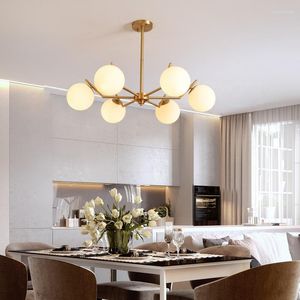 Lampy wiszące żyrandol w stylu nordyckim wszystkim miedziana sypialnia jadalnia lampa życie kreatywne nowoczesne minimalistyczne minimalistyczne