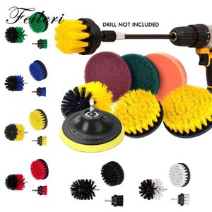 Rengöringsborstar Electric Borr Brush Head Kit All Purpose Power Kitchen Scrubber Badrum Tub Mattan Glasbil Däck Rund Nylon 230617