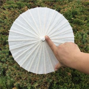 Enkel kinesisk japanesepaper parasol papper paraply för bröllop brudtärnor fest gynnar sommarsol skugga barn storlek