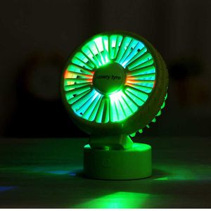 Ventiladores elétricos USB Mini Estudante Dormitório Desktop Decoração Night Light Pequena Mesa Doméstica Escritório Recarregável Elétrico