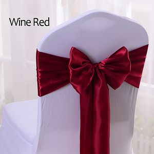 Sashes 25pc Satin Chair Sash Wedding Chair Knot Cover Decoration Chairs Bow Ties For Party Rustic Wedding Decor DIY Wedding Chair Bands 230616