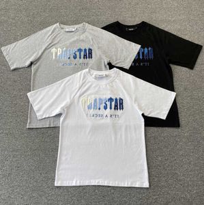 Camisetas masculinas Trapstar T-shirt Casual de melhor qualidade Homens Mulheres Allmatch Casais Manga curta Algodão Streetwear Outono Tidal flow design 557ess