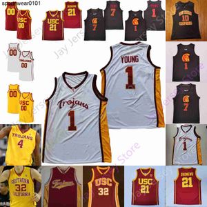 USC Trojans Basketball Trikot NCAA College Isaiah Mobley Nick Young Chevez Goodwin Boogie Ellis Peterson Max Agbonkpolo Ethan Anderson Okongwu Bronny James