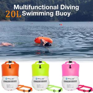 Inflatable Floats tubes 20L Open PVC Swimming Buoy with Dry Bag Multifunctional Waterproof Storage Bag Inflatable Float Drift Bag for Water Sports 230616