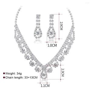 Necklace Earrings Set WANGAIYAO Bride Wedding Jewelry Fashion High-end Temperament Two-piece Valentine's Day Anniversary Gif