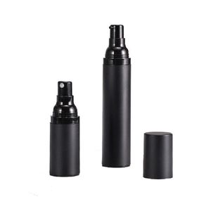 Empty Black Frosted Plastic AS Spray Pump Bottles Airless 15ml 30ml 50ml Dispenser for Cosmetic Liquid/Lotion Tqwrj