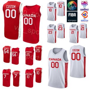 Coppa del mondo serigrafata 2023 Basketball Canada Jersey Jamal Murray Shai Gilgeous-Alexander RJ Barrett Kelly Olynyk Andrew Wiggins Kalif Young Thomas Kennedy Team