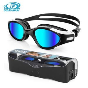 Goggles Findway Anti Yüzme Goggles Sis UV Koruma Yumuşak Silikon Burun Köprüsü Yetişkinler İçin Sızıntı Yok Kadınlar Yüzme Aksesuarları 230616