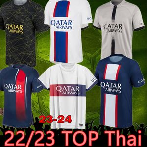 S-4XL 23 24 PSGS Away Mbappe Soccer Jersey 2023 2024 Sergio Ramos Marquinhos Verratti Kimpembe Maillots de Football Shirt Icardi di Maria Draxler Kids kit