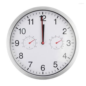 Relógios de parede Metal silencioso Relógio de quartzo Higrômetro de movimento de varredura silenciosa