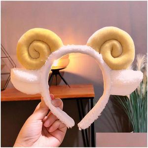 Hair Rubber Bands Exquisite And Cute Lamb Wool Ladies Accessories Girl Cartoon Rabbit Head Panda Headband Running Fitness Yo Dhgarden Dhb1M